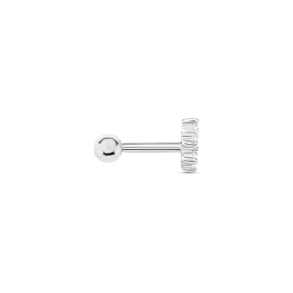 Histoire d'Or Piercing D'oreille Unitaire Roseau Argent Blanc Oxyde De Zirconium* Boucles D'Oreilles|Piercings D'Oreilles