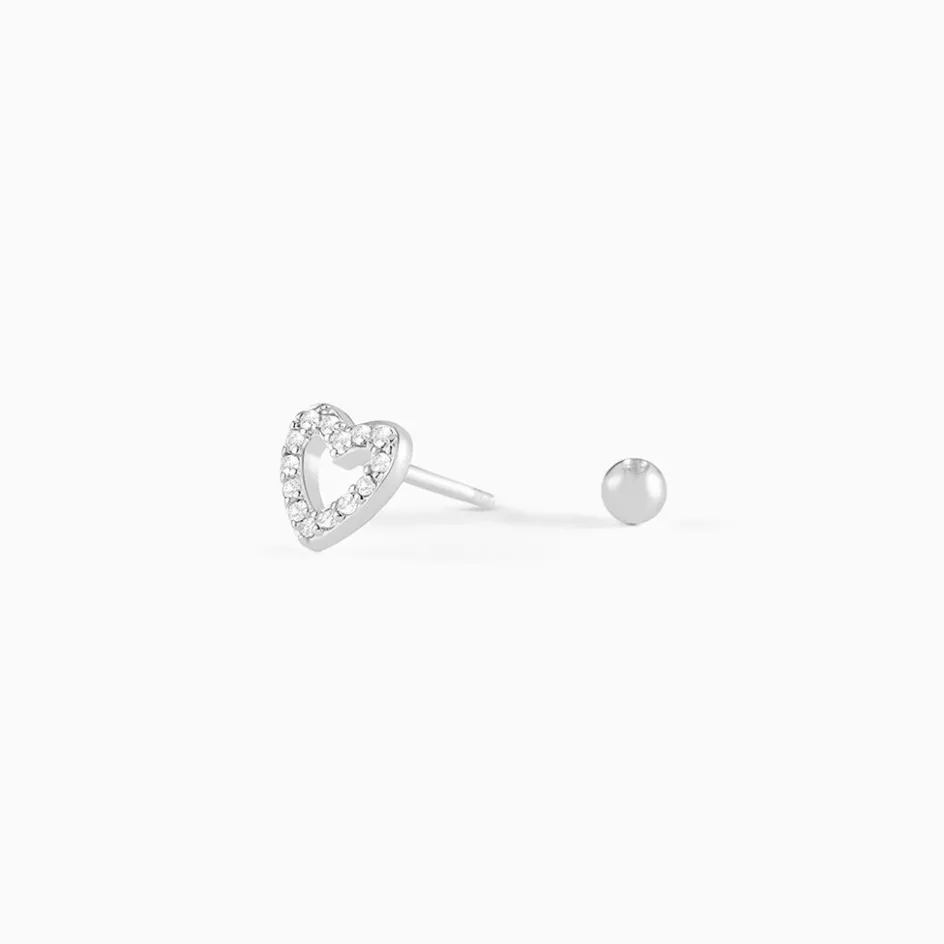 Hot Histoire d'Or Piercing D'oreille Unitaire Argent Blanc Cort Oxyde De Zirconium