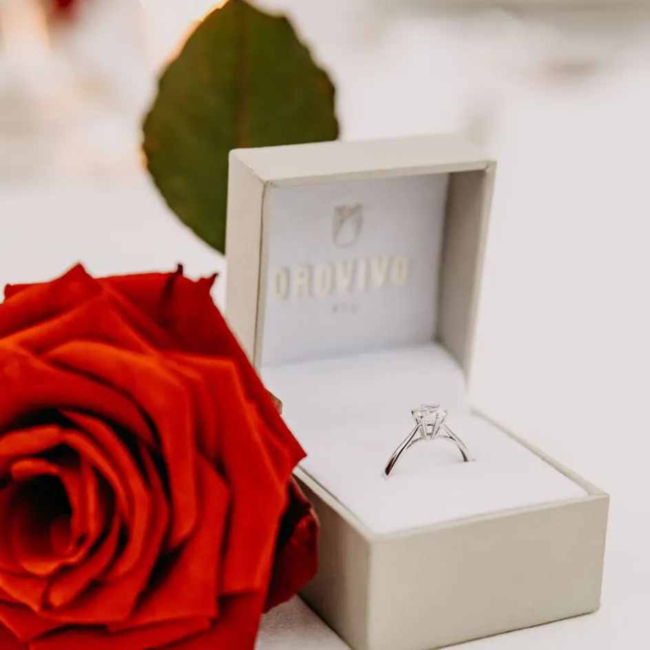 Clearance Histoire d'Or Solitaire Or Blanc Laurian Oxyde De Zirconium Blanc or blanc oxyde